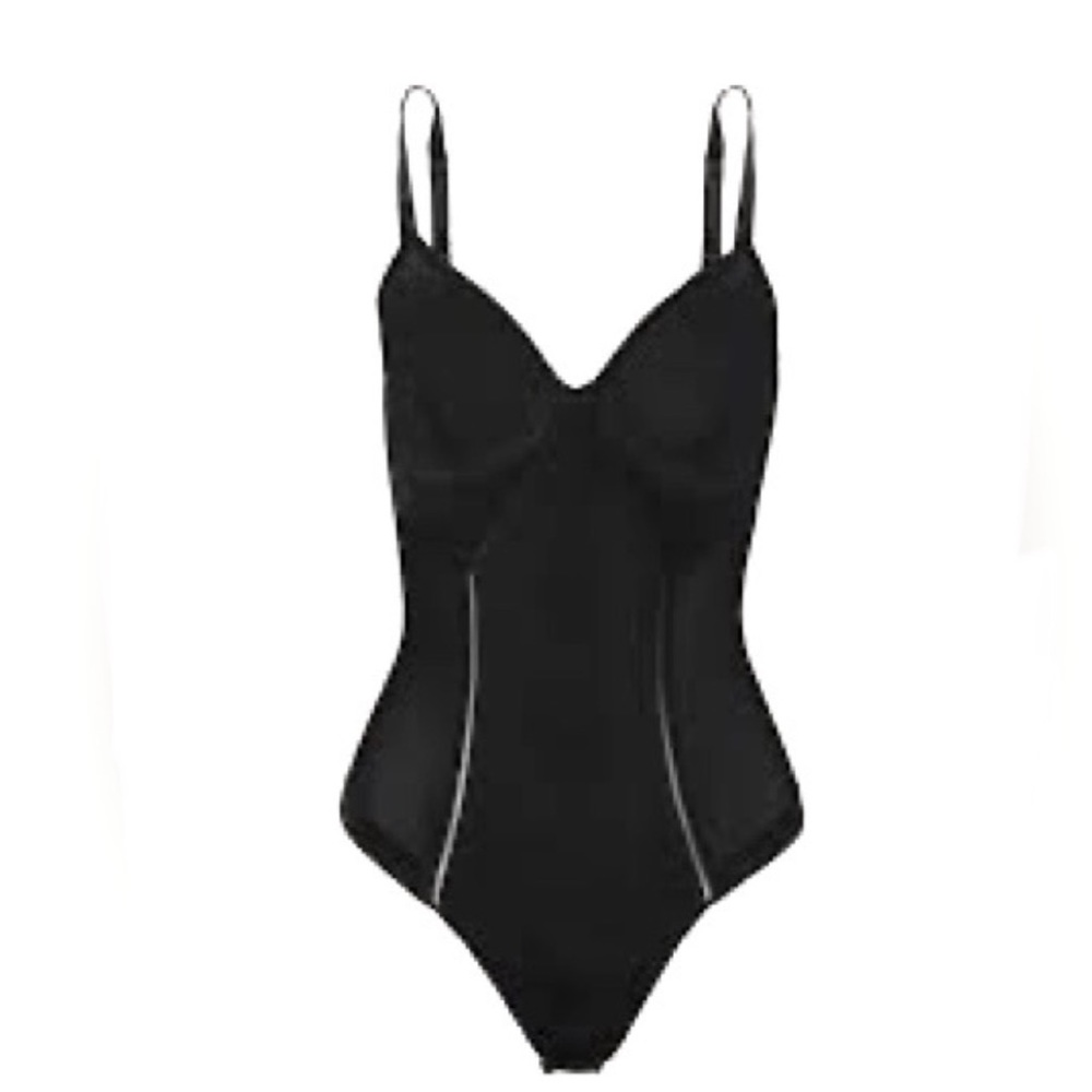 NEW STRM LINE WIREFREE BODYSUIT SHAPEWEAR BLACK SIZE LARGE